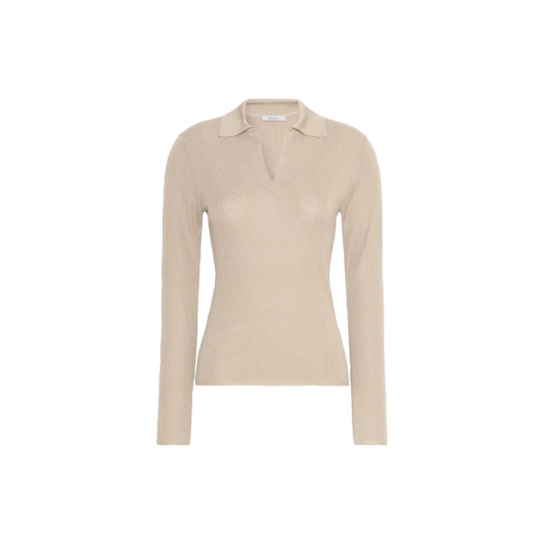 Gergo Cashmere and Silk Polo Sweater in Stone Grey