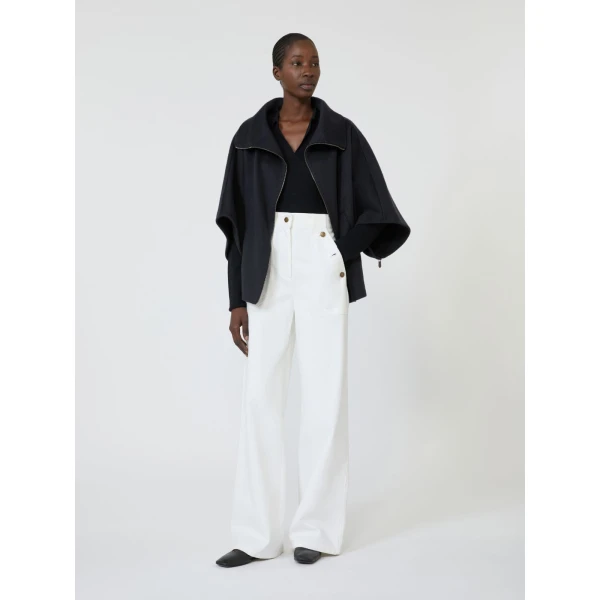 Max Mara Gergo Cashmere and Silk Polo Sweater in Ultramarine | Sweaters | Luxury Shoes 