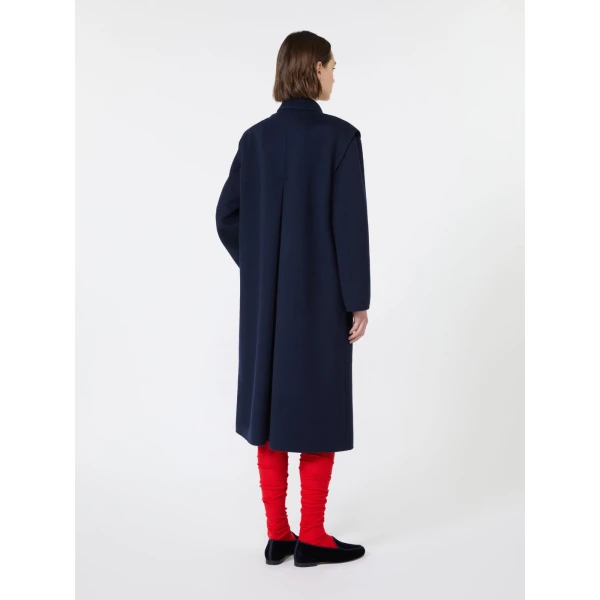 Max Mara Gessati Double Wool Broadcloth Coat in Midnight Blue | Wool Coat | Luxury Shoes 