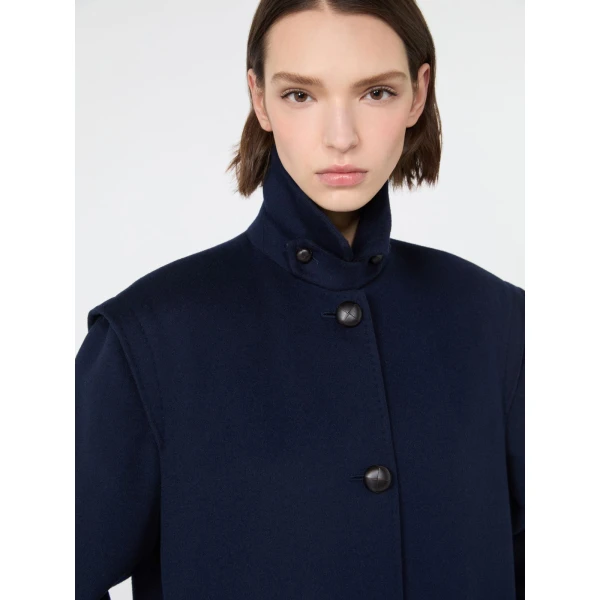 Max Mara Gessati Double Wool Broadcloth Coat in Midnight Blue | Wool Coat | Luxury Shoes 