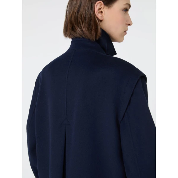 Max Mara Gessati Double Wool Broadcloth Coat in Midnight Blue | Wool Coat | Luxury Shoes 
