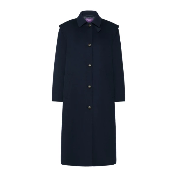 Max Mara Gessati Double Wool Broadcloth Coat in Midnight Blue | Wool Coat | Luxury Shoes 
