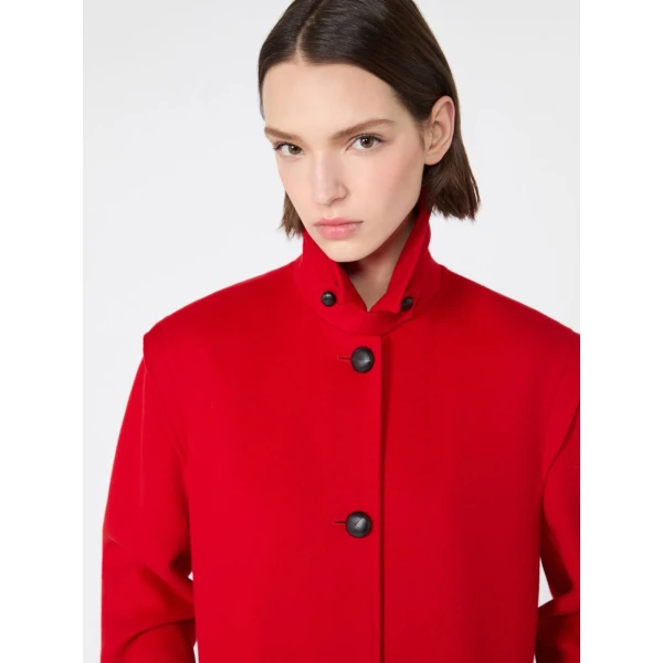 Max Mara Gessati Double Wool Broadcloth Coat in Red | Wool Coat | Luxury Shoes 