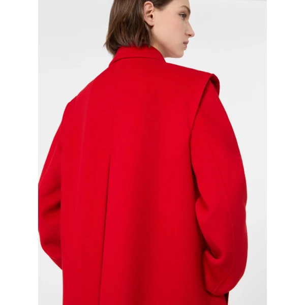 Max Mara Gessati Double Wool Broadcloth Coat in Red | Wool Coat | Luxury Shoes 