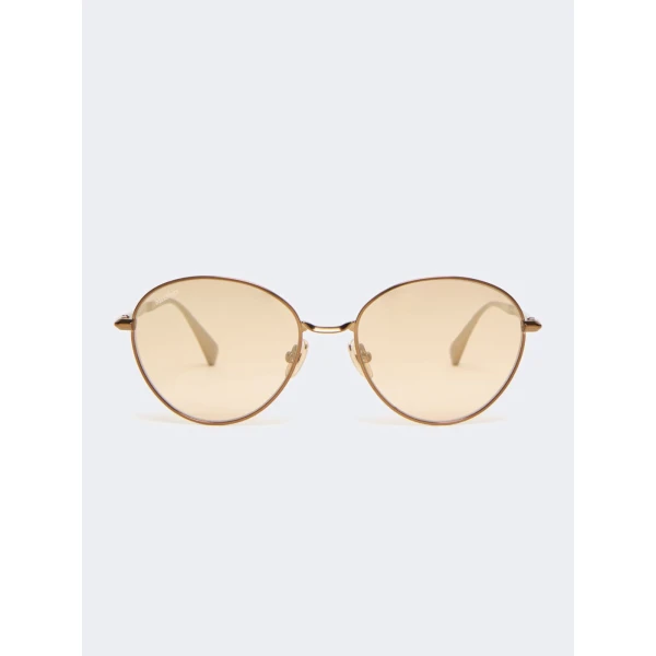 Max Mara Gestro Oval Sunglasses in Camel | Sunglasses | Luxury Shoes 