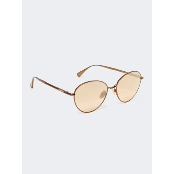 Max Mara Gestro Oval Sunglasses in Camel | Sunglasses | Luxury Shoes 