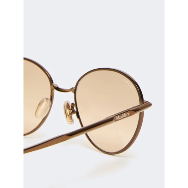 Max Mara Gestro Oval Sunglasses in Camel | Sunglasses | Luxury Shoes 