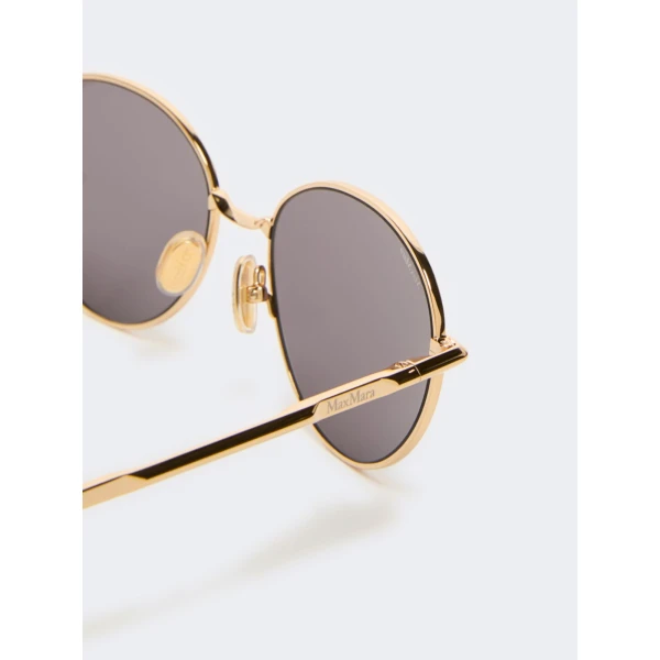 Max Mara Gestro Oval Sunglasses in Dark Grey | Sunglasses | Luxury Shoes 