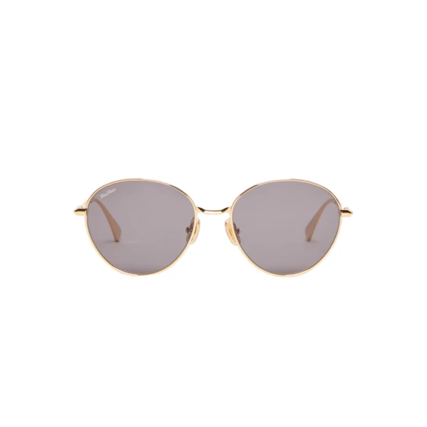 Max Mara Gestro Oval Sunglasses in Dark Grey | Sunglasses | Luxury Shoes 