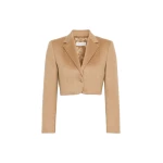 Max Mara Getti Cropped Light Camel Jacket in Camel | Blazers | Luxury Shoes 