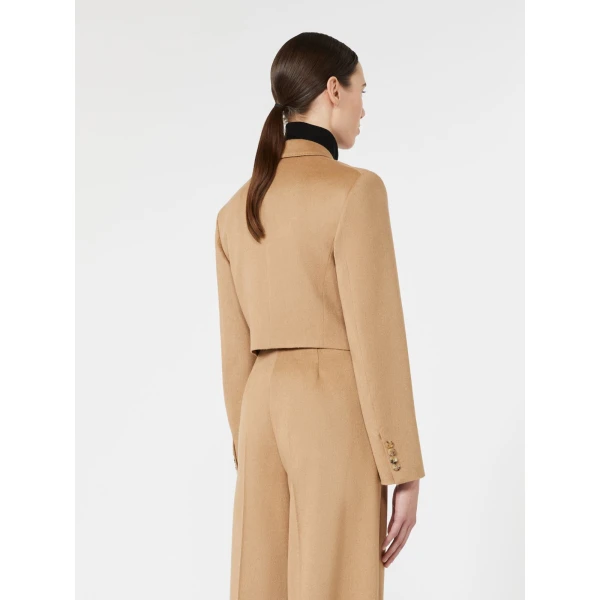 Max Mara Getti Cropped Light Camel Jacket in Camel | Blazers | Luxury Shoes 