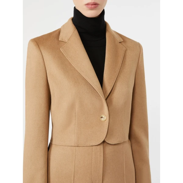 Max Mara Getti Cropped Light Camel Jacket in Camel | Blazers | Luxury Shoes 