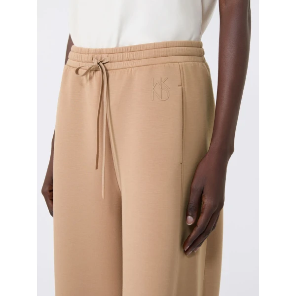 Max Mara Getto Scuba Jersey Barrel-Leg Trousers in Tobacco | Wide leg pants | Luxury Shoes 