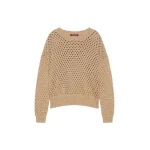 Max Mara Geyser Sequinned Cotton Sweater in Camel | Sweaters | Luxury Shoes 