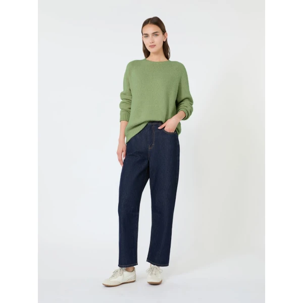 Max Mara Ghiacci Alpaca and Cotton Jumper in Green | Sweaters | Luxury Shoes 