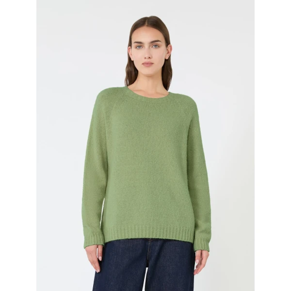 Max Mara Ghiacci Alpaca and Cotton Jumper in Green | Sweaters | Luxury Shoes 