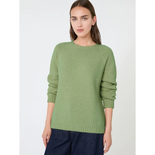 Max Mara Ghiacci Alpaca and Cotton Jumper in Green | Sweaters | Luxury Shoes 