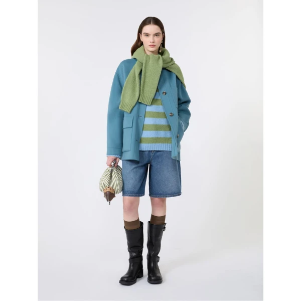 Max Mara Ghiacci Alpaca and Cotton Jumper in Light Blue | Sweaters | Luxury Shoes 
