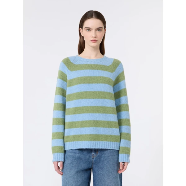 Max Mara Ghiacci Alpaca and Cotton Jumper in Light Blue | Sweaters | Luxury Shoes 