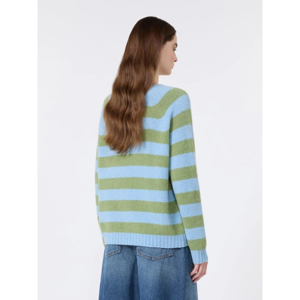Max Mara Ghiacci Alpaca and Cotton Jumper in Light Blue | Sweaters | Luxury Shoes 