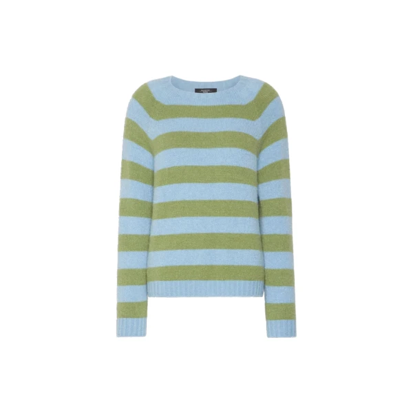 Max Mara Ghiacci Alpaca and Cotton Jumper in Light Blue | Sweaters | Luxury Shoes 