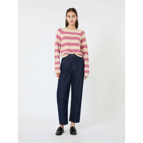 Max Mara Ghiacci Alpaca and Cotton Jumper in Raspberry | Sweaters | Luxury Shoes 