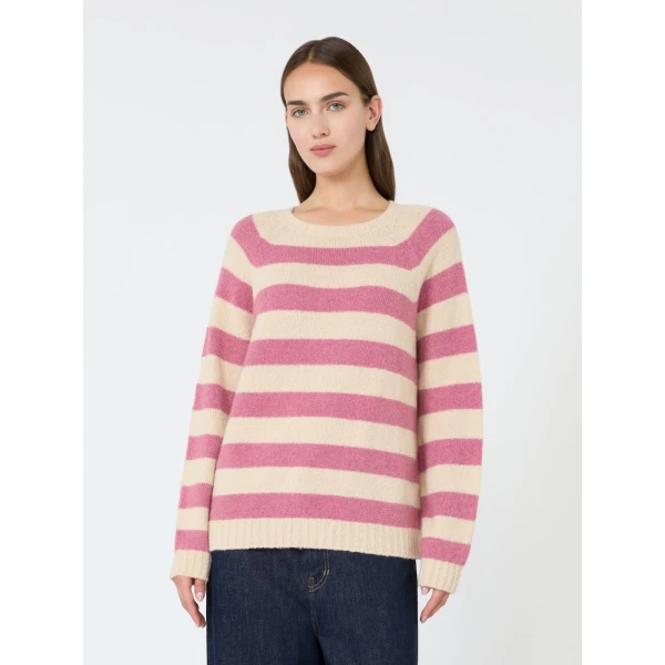 Max Mara Ghiacci Alpaca and Cotton Jumper in Raspberry | Sweaters | Luxury Shoes 