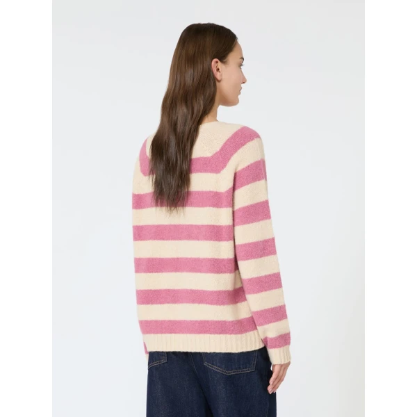 Max Mara Ghiacci Alpaca and Cotton Jumper in Raspberry | Sweaters | Luxury Shoes 