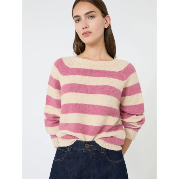 Max Mara Ghiacci Alpaca and Cotton Jumper in Raspberry | Sweaters | Luxury Shoes 