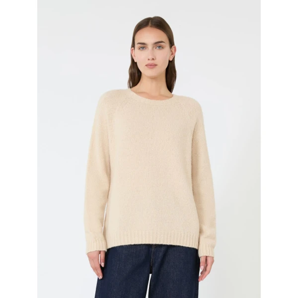 Max Mara Ghiacci Alpaca and Cotton Jumper in Sand | Sweaters | Luxury Shoes 