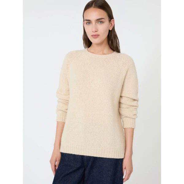 Max Mara Ghiacci Alpaca and Cotton Jumper in Sand | Sweaters | Luxury Shoes 