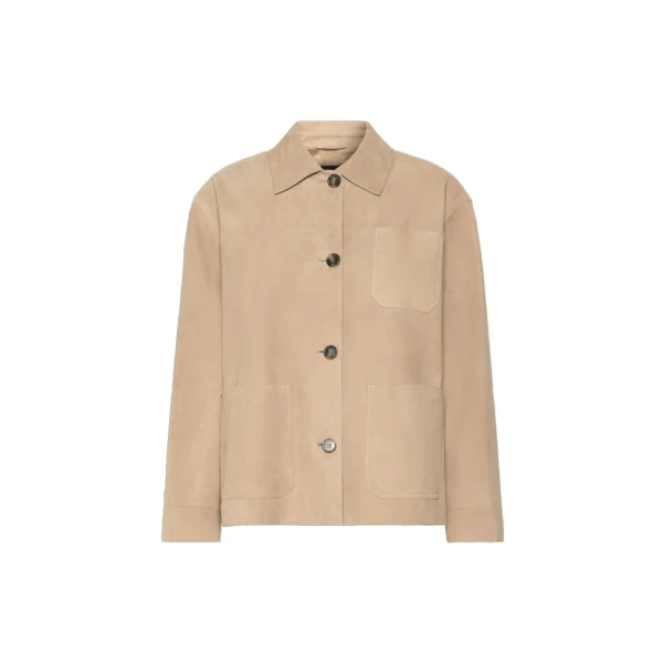Ghiera Suede Pocket Shacket in Beige