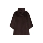 Max Mara Ghiotto Cashmere Double Drap Cape in Dark Brown | Coats | Luxury Shoes 