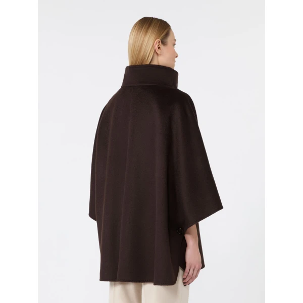 Max Mara Ghiotto Cashmere Double Drap Cape in Dark Brown | Coats | Luxury Shoes 