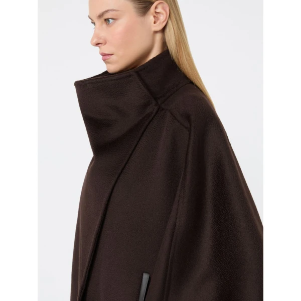 Max Mara Ghiotto Cashmere Double Drap Cape in Dark Brown | Coats | Luxury Shoes 