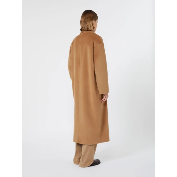 Max Mara Giambo Long Wool Beaver Cloth Coat in Camel | Wool Coat | Luxury Shoes 