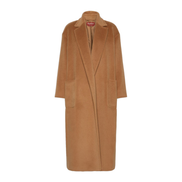 Max Mara Giambo Long Wool Beaver Cloth Coat in Camel | Wool Coat | Luxury Shoes 