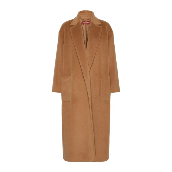 Max Mara Giambo Long Wool Beaver Cloth Coat in Camel | Wool Coat | Luxury Shoes 