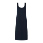 Max Mara Giambo Wool Blend Drap Midi Dress in Midnight Blue | Midi Dresses | Luxury Shoes 