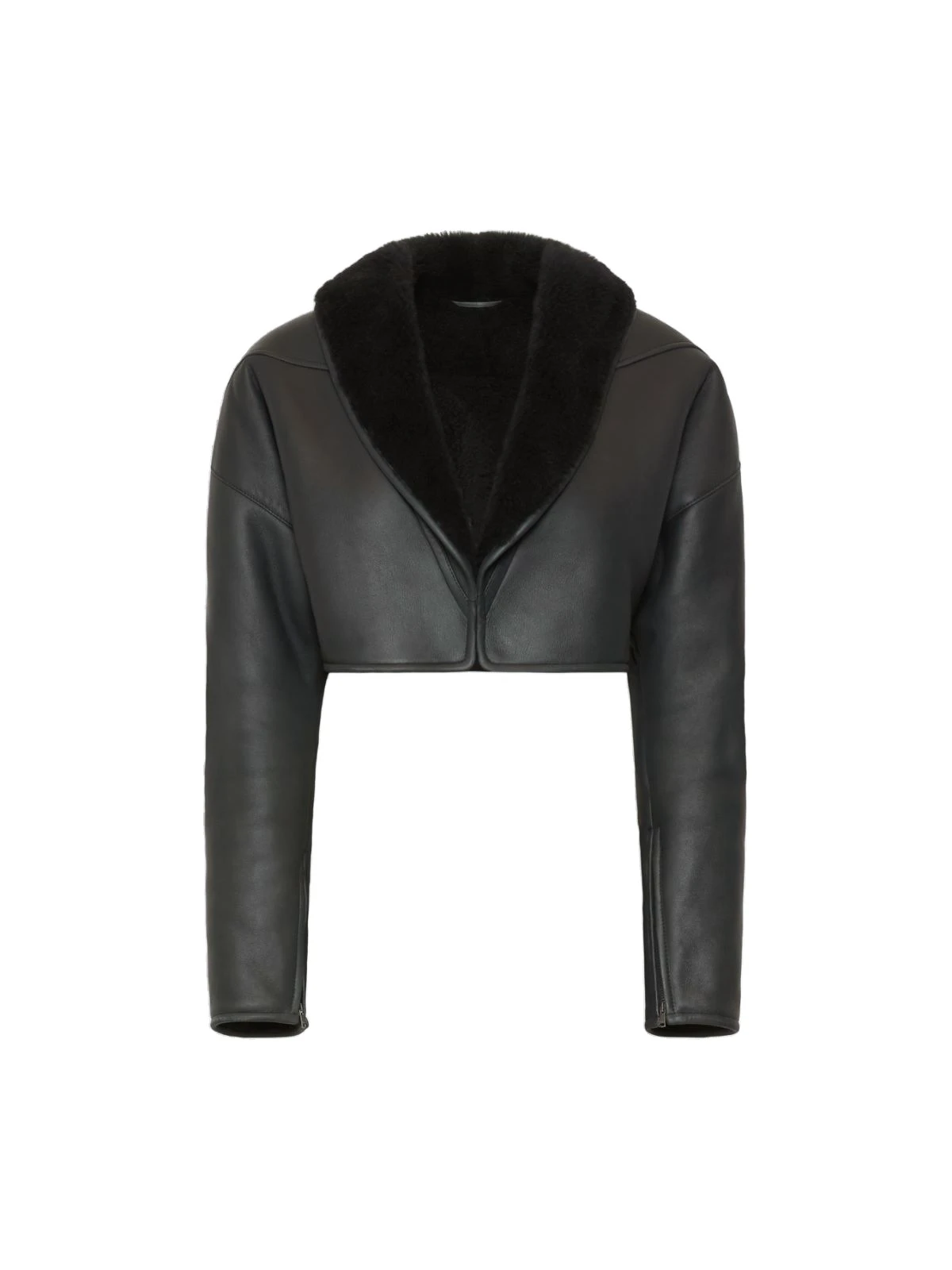 Max Mara Gigante Cropped Sheepskin Jacket in Dark Grey Max Mara Gigante Cropped Sheepskin Jacket in Dark Grey | Shearling Jackets | Luxury Shoes