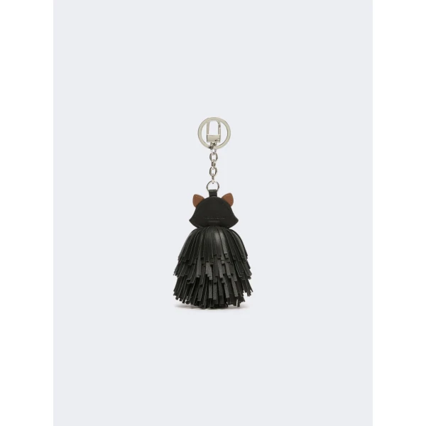 Max Mara Gigante Fringed Nappa Leather Keyring in Medium Grey | Bag charms | Luxury Shoes 