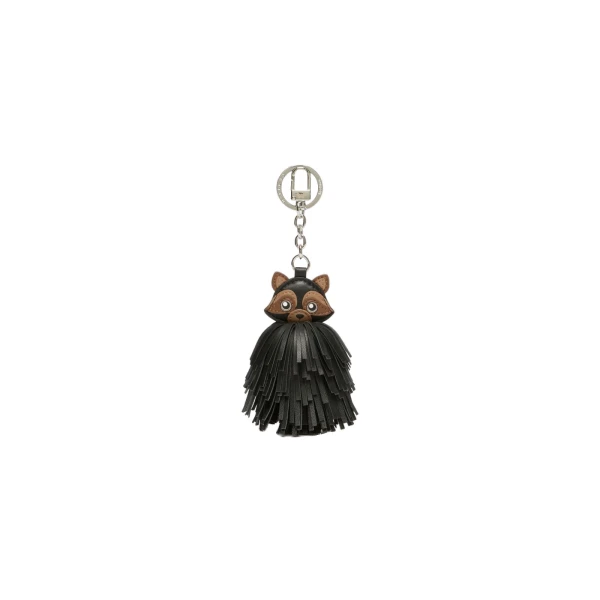 Max Mara Gigante Fringed Nappa Leather Keyring in Medium Grey | Bag charms | Luxury Shoes 