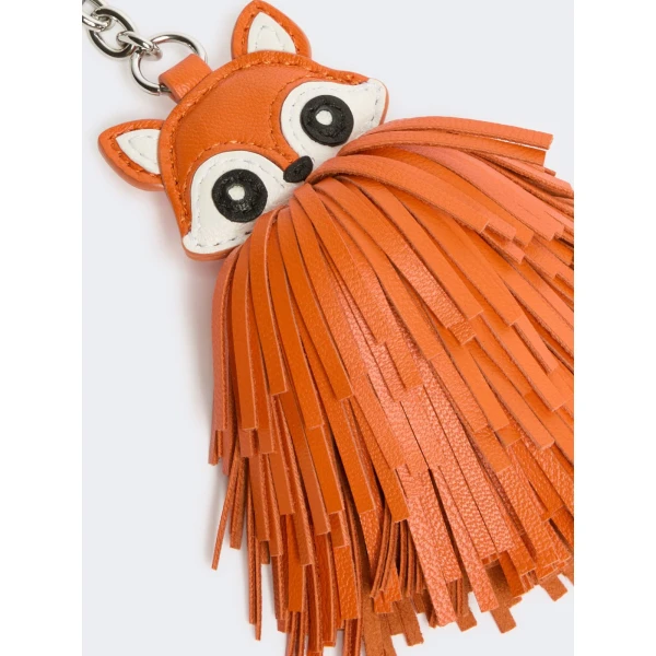 Max Mara Gigante Fringed Nappa Leather Keyring in Orange | Bag charms | Luxury Shoes 