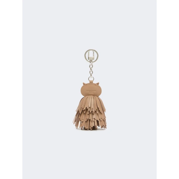 Max Mara Gigante Fringed Nappa Leather Keyring in Turtledove | Bag charms | Luxury Shoes 