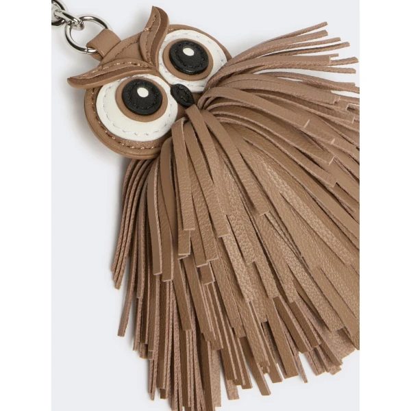 Max Mara Gigante Fringed Nappa Leather Keyring in Turtledove | Bag charms | Luxury Shoes 