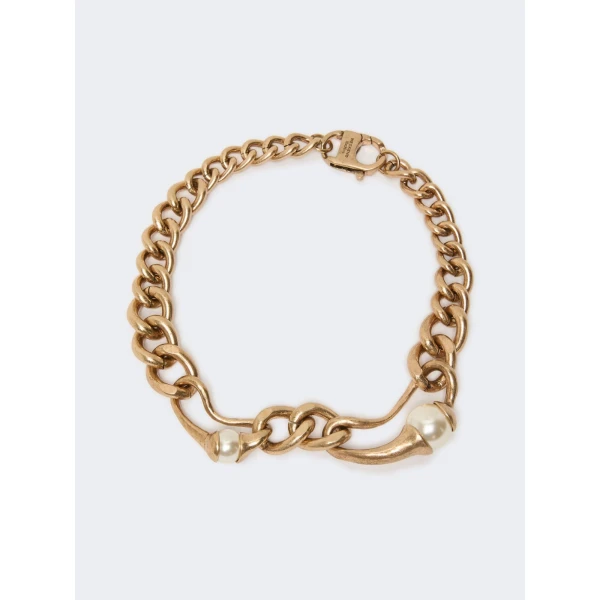Max Mara Giglio Metal Chain Choker Necklace in Gold | Necklace | Luxury Shoes 