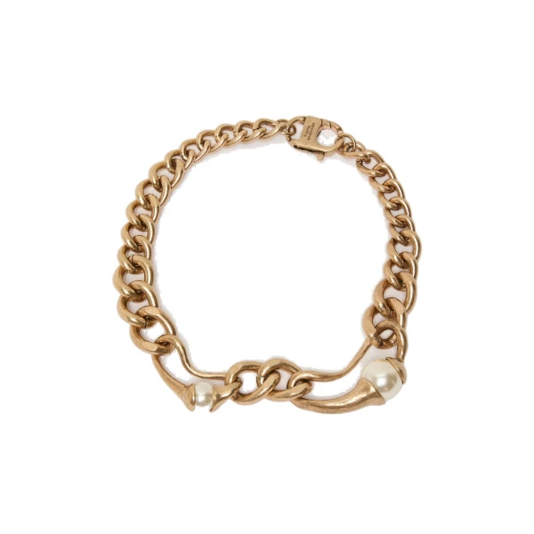 Max Mara Giglio Metal Chain Choker Necklace in Gold | Women | Luxury Shoes 