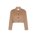Max Mara Giglio Wool Drap Cropped Jacket in Camel | Blazers | Luxury Shoes 