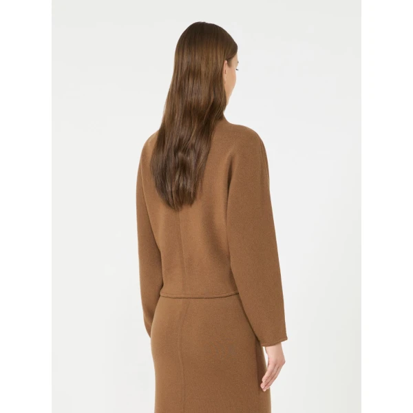 Max Mara Giglio Wool and Cashmere Cropped Jumper in Camel | Sweaters | Luxury Shoes 