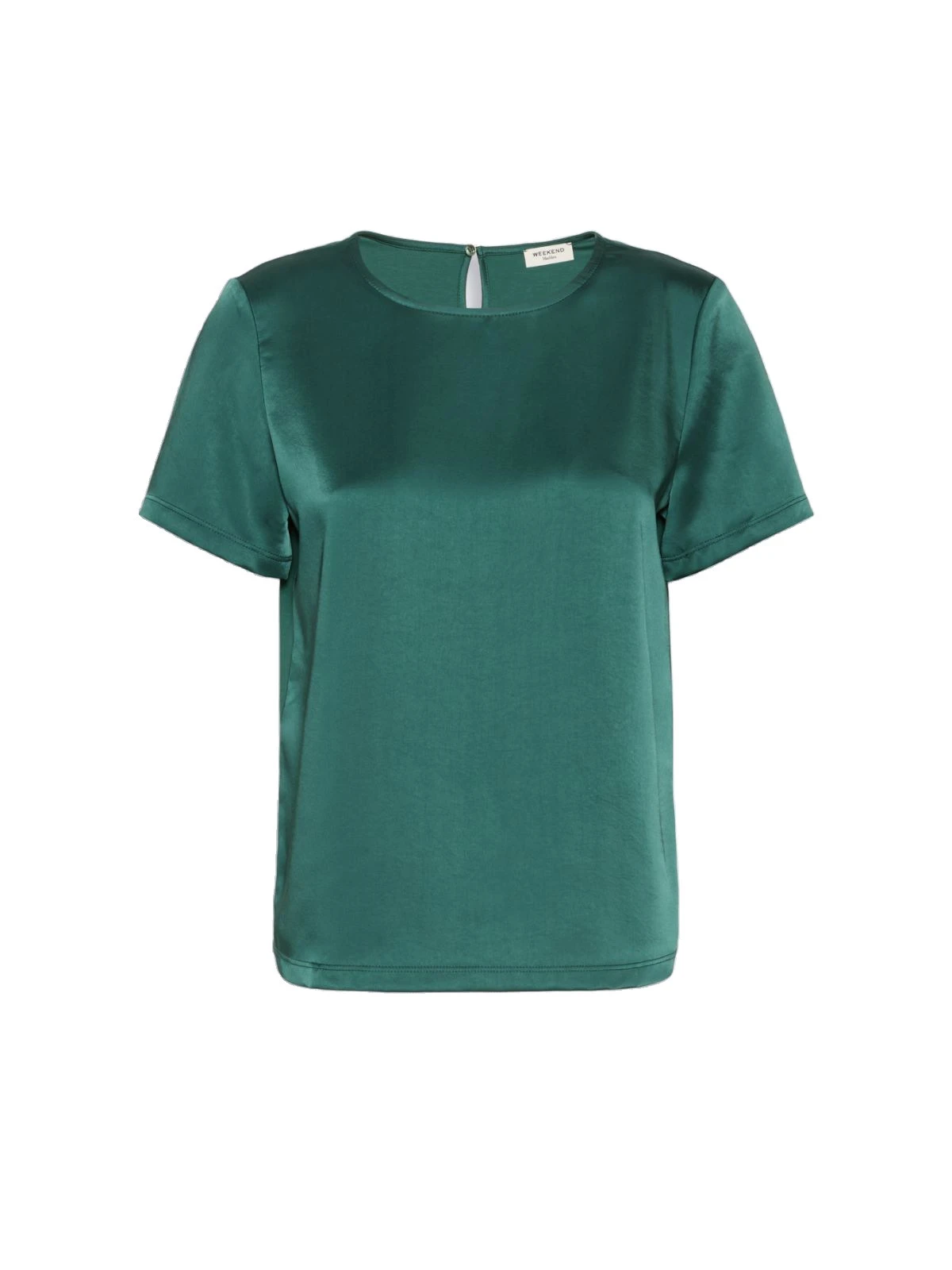 Max Mara Gilbert Satin Crew-Neck T-Shirt in Green Max Mara Gilbert Satin Crew-Neck T-Shirt in Green | T-shirts | Luxury Shoes